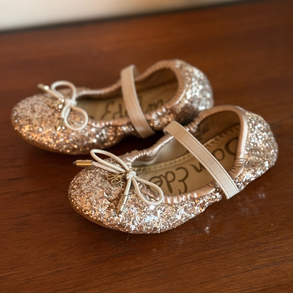 Sparkly Gold Felicia Ballet Flats